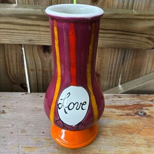 R. Raymor Signed Colorful Italian Ceramic Vase 9 1/2”H